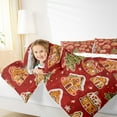 thumbnail image 4 of jejeloiu Happy New Year Bedding Comforter Set,Chic Christmas Biscuit Twin Comforter Sets,Red Green Brown Bedding Set For Teens,Microfiber Bedroom Decor Reversible,2-Piece, 4 of 8