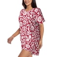 thumbnail image 2 of Picia Red Flowers Pajamas Sets for Women Soft Short-Sleeved Pjs with Lounge Shorts Two Piece Sleepwear-XX-Large, 2 of 9