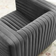 thumbnail image 4 of Tufted Armchair Accent Chair, Velvet, Dark Grey Gray, Modern Contemporary Urban Design, Living Lounge Room Hotel Lobby Hospitality, 4 of 9