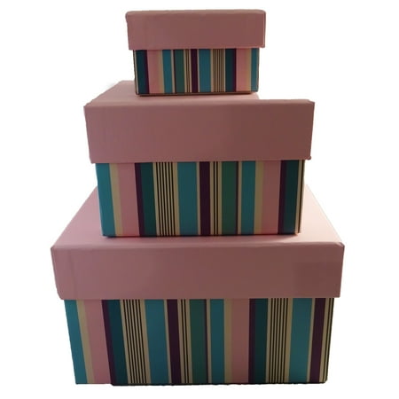 Pink Purse Gift Box - Hallmark 14BOX0001 Pink Nested Gift Boxes - 3 Piece Set