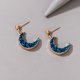 thumbnail image 4 of Pendientes de botón para mujer, pendientes de botón, pendientes de botón para mujer, personalidad, temperamento, pendientes de media luna azules pequeños, adecuados para muchos pendientes de moda., 4 of 5