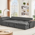 thumbnail image 2 of Sectional Sofa with Ottoman and Storage Function / Ideal for Apartment and Magazine Storage, 2 of 6