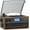 Black+Brown, variant on ORCC 10-in-1 Bluetooth Record Player Turntable for Vinyl Records CD Cassette USB/SD Convert