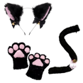 thumbnail image 2 of Lindos accesorios de cosplay de gato de dibujos animados, aro para el pelo con orejas de gato, guantes con garras de gato, accesorios de cola de gato, lindo conjunto, fácil de usar, estilo, 2 of 6