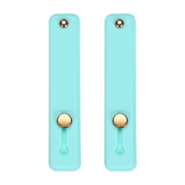 Unique Bargains 2 Pcs Phone Loop Finger Holder Silicone Phone Strap Grip Holder for Most Smartphones Green Blue