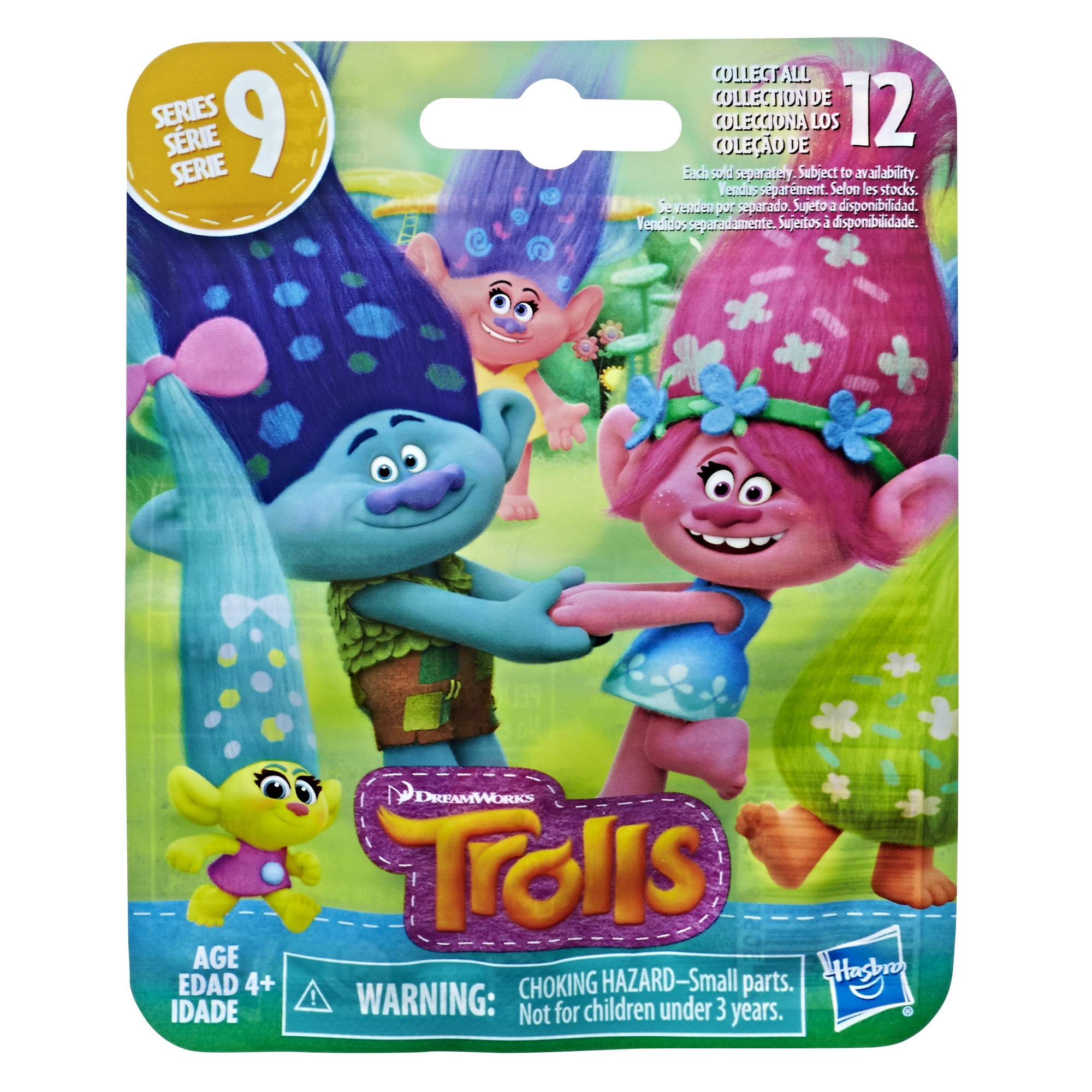 Trolls Blind Bag Series 4 Mini Figure Pink Sparkly Troll Blue Hair No Packaging 
