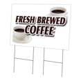 thumbnail image 1 of SignMission C-2436-DS-Fresh Brewed Coffee 24 x 36 in. Fresh Brewed Coffee Yard Sign & Stake, 1 of 1