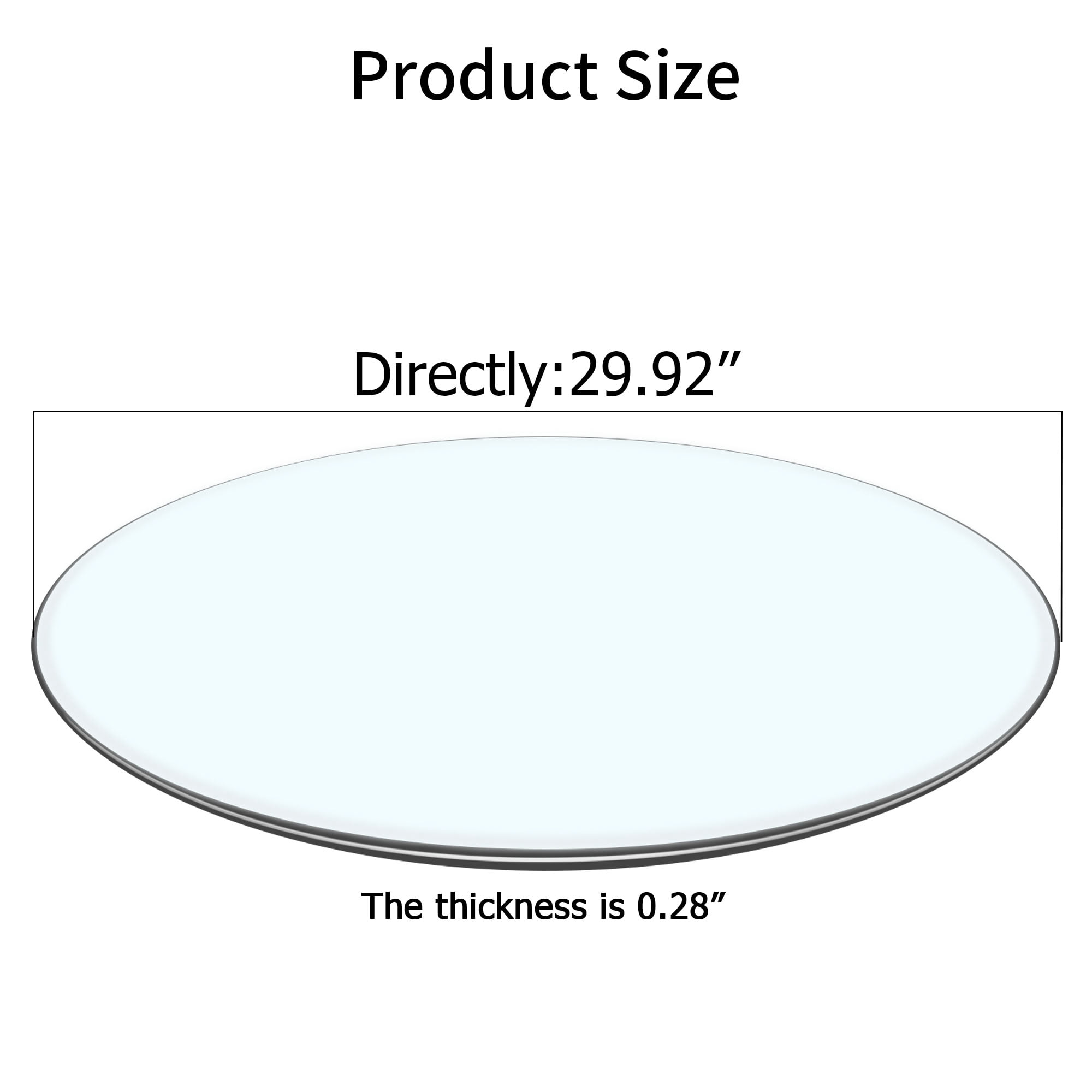 MAYEERTY 29.92in Round Tempered Glass Table Top, 0.24 Inch Thick Replacement Glass Tabletop, Custom Match for Wooden Metal Table Bases Dining Coffee Side Table