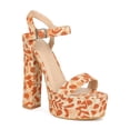 thumbnail image 1 of Women Canvas Open Toe Printed Platform Chunky Heel Sandal 19213, 1 of 6