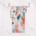 thumbnail image 5 of 3 Piece Bath Towels Set Bath Towel, Hand Towel and Face Towel for Bathroom, Gym, Hotel Coral and Teal Floral Pattern, 5 of 8