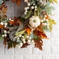 thumbnail image 3 of Fall Wreath Thanksgiving Decorations for Front Door with Pumpkins Pinecone Berry Artificial Maples Leaves Wreath Autumns Harvest Fall Thanksgivings Decoration Indoor Outdoor Décor,18", 3 of 5