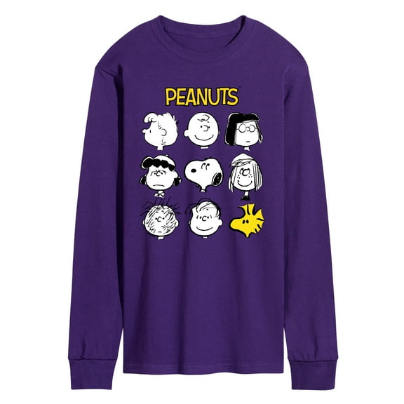 Peanuts - Many Faces Of Snoopy And Friends - Men's Long Sleeve Graphic T-Shirt