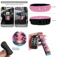 thumbnail image 6 of HUISEFOR 15 Pcs Sunset Palm Tree Car Seat Covers Full Set for Women Men Including Steering Wheel Cover Belt Cover Rear View Mirror Cover Garbage Can Air Vent Storage Bag Keychain Car Trash Can, 6 of 7