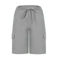 thumbnail image 4 of Patlollav Womens Shorts with Pockets Loose Casual Dressy Lightweight Ladies Baggy Cargo Shorts Pants for Hiking, 4 of 6