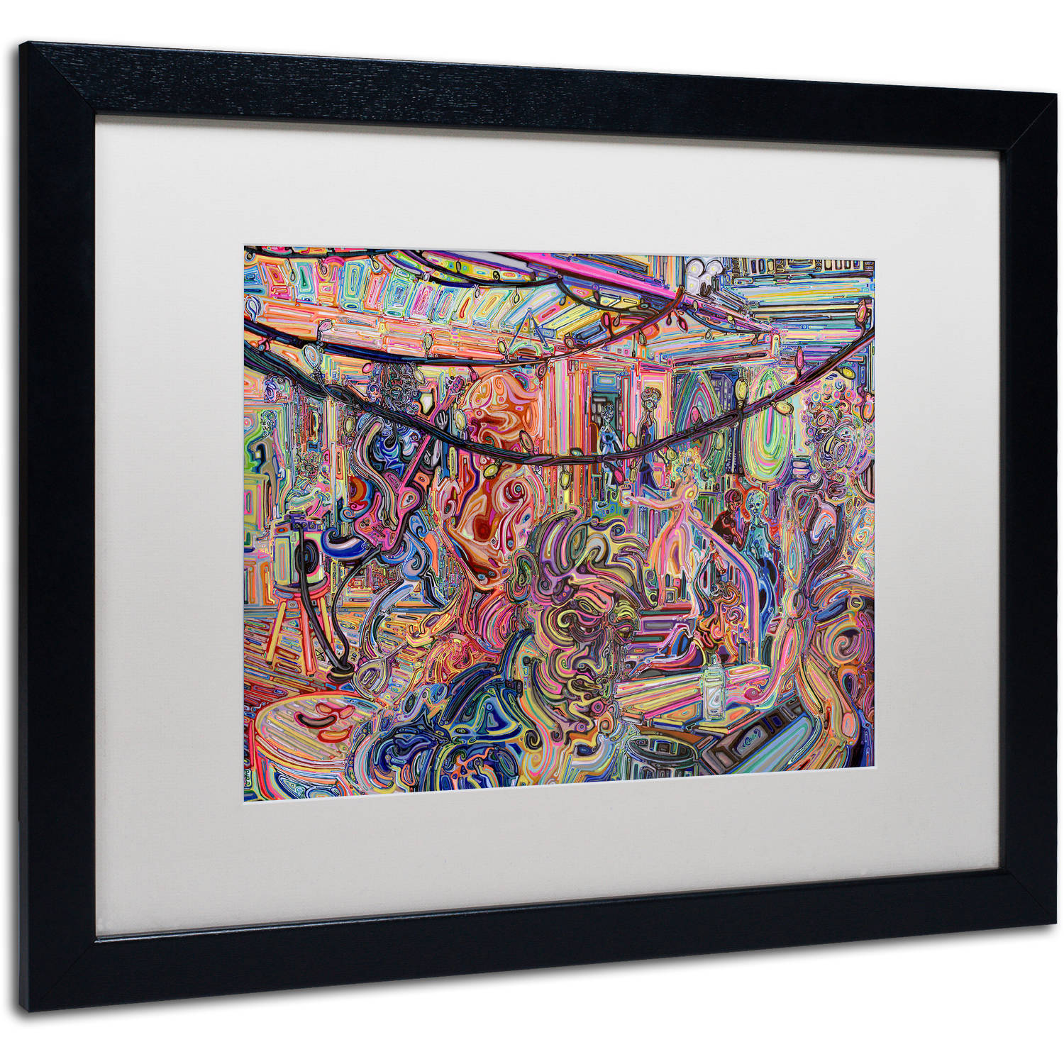 Trademark Fine Art "BBQ" Canvas Art by Josh Byer, White Matte, Black Frame