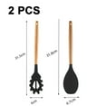 thumbnail image 2 of Utensilios de cocina con mango de madera de silicona, 2 uds., utensilios de cocina con mangos de madera, herramientas para utensilios de cocina resistentes al calor, 2 of 5