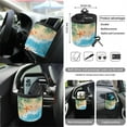 thumbnail image 5 of Yuyamidu Starfish Car Seat Cover Set Beach Car Steering Wheel Cover Seat Belt Strap Pad Trash Bag Air Vent Organizer Pocket Rearview Mirror Cover Auto Cup Mat Wristlet Keychain 15 PCS, 5 of 7