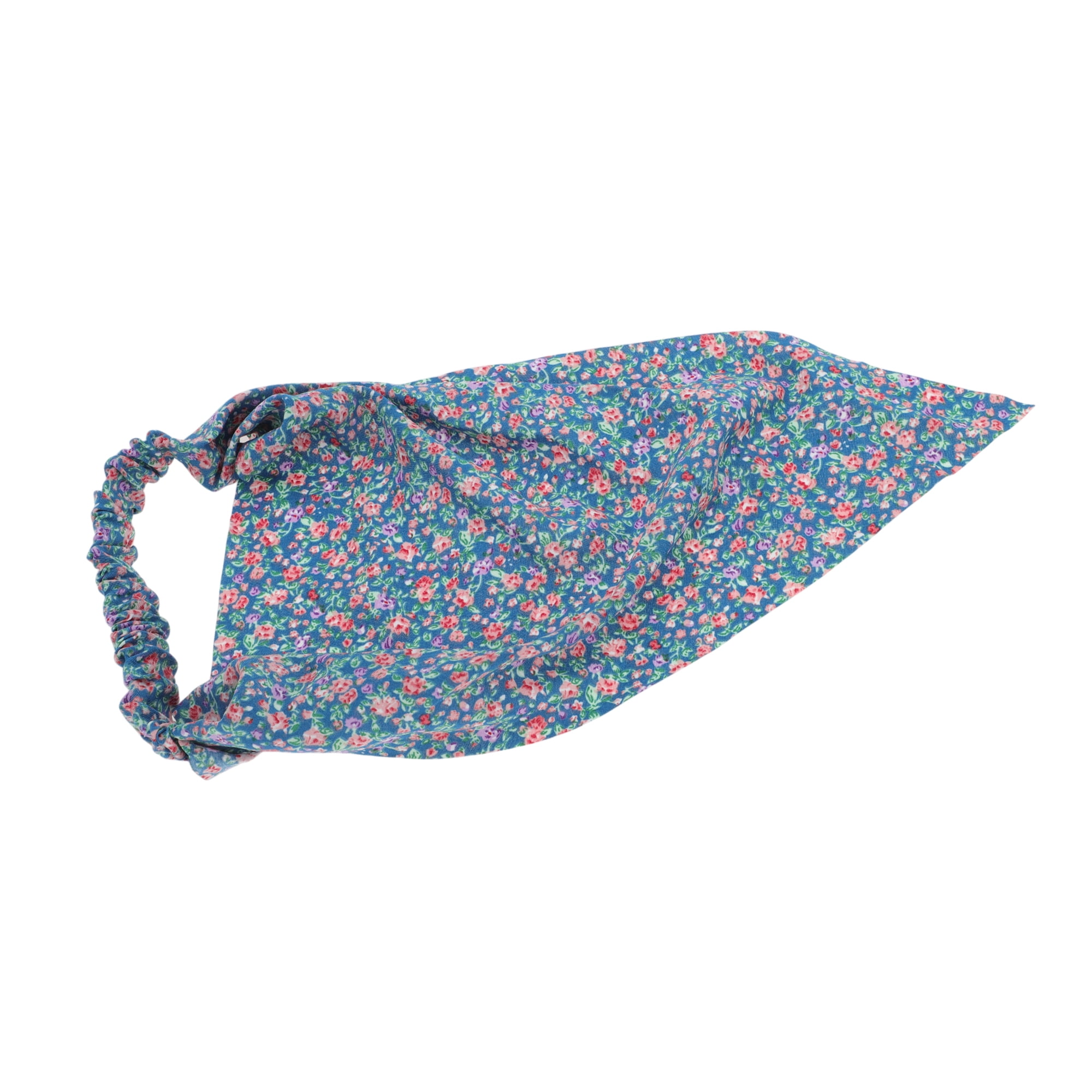 Unique Bargains 1pc Floral Soft Breathable Headwrap Navy Blue Orange