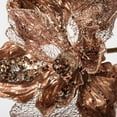 thumbnail image 2 of Vickerman 14" Chocolate Pearl Glitter Magnolia Artificial Christmas Stem, 3 per Bag, 2 of 2