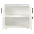 thumbnail image 6 of MMT White Storage Cabinet Locking 2-Door Wood Laminate Home Office Playroom Pantry Garage Cupboard, 6 of 8