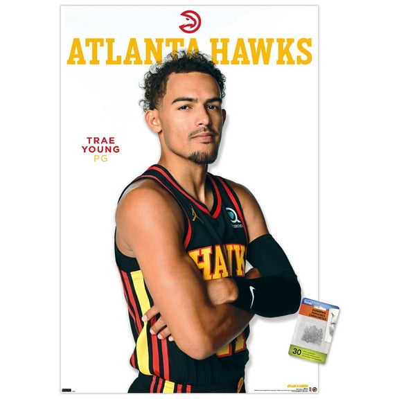 NBA Atlanta Hawks - Trae Young Feature Series 23 Wall Poster with Push Pins, 22.375" x 34"