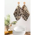 thumbnail image 2 of Brown Beige Kitchen Dish Towels for Drying Dishes Set of 3, Rustic Farmhouse Dog Paw Vintage Waffle Weave Microfiber Hand Tea Bathroom Towels Quick Dry & Absorbent Towel 12x12, 2 of 7