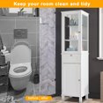 thumbnail image 4 of FCH Single Drawer Double Door MDF Spray Paint Bathroom Cabinet White, 4 of 9