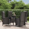 thumbnail image 1 of vidaXL 5 Piece Garden Dining Set with Cushions Black Poly Rattan, 1 of 5
