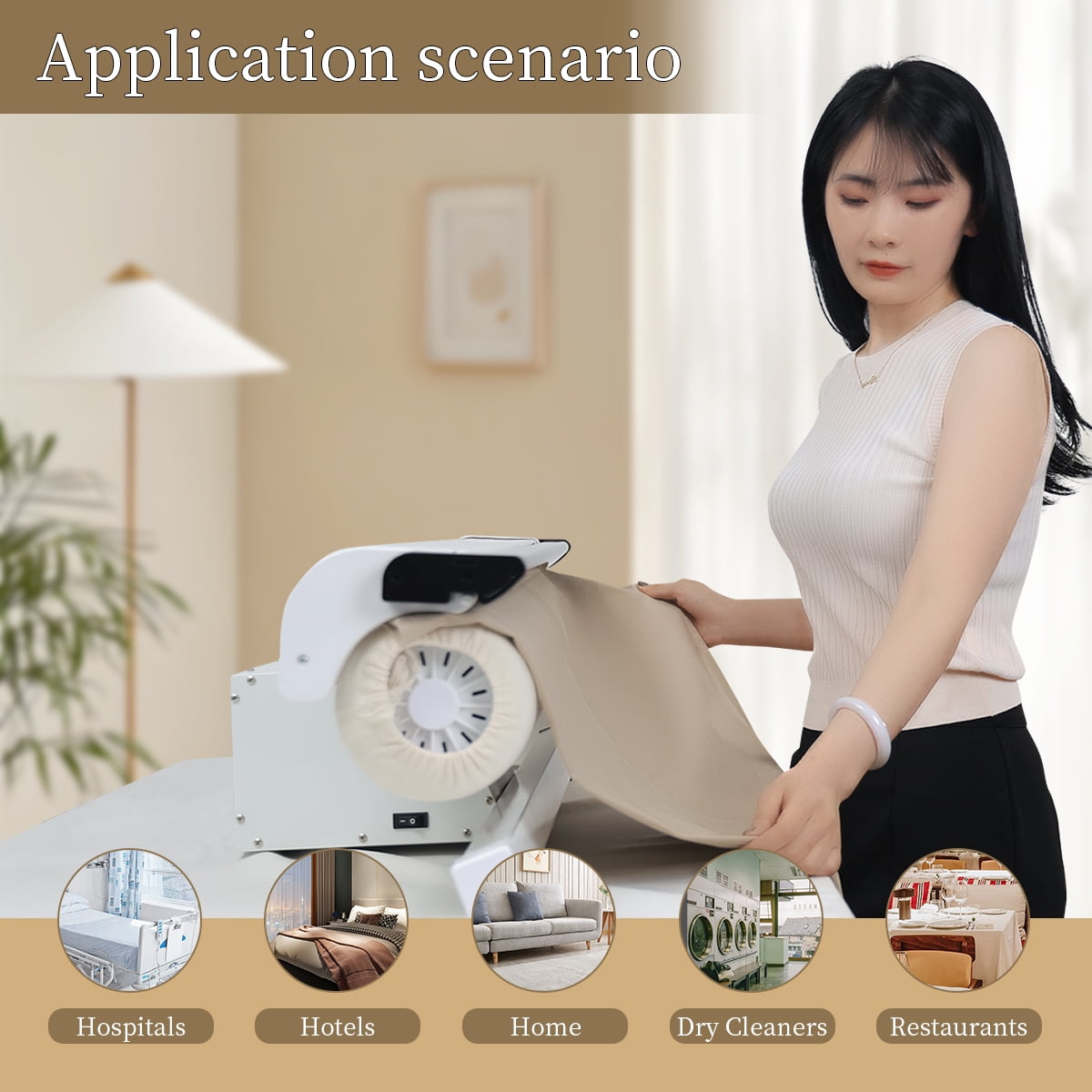 Rotary Press Iron Steamer Machine Foot Pedal and Touch Screen Control Hotel Home Usage for Bedsheets Curtains Big Area Fabric Iron In One Go