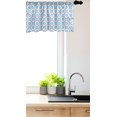 thumbnail image 2 of Ambesonne Retro Window Valance, Flower Shaped Squares Art, 42" x 18", Deep Sky Blue White, 2 of 2