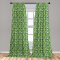 thumbnail image 5 of Ambesonne Plant Curtains, Colorful Illustration Natural, Pair of 28"x95", Fern Green Lime Green, 5 of 5