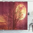 thumbnail image 1 of Ambesonne Luna Shower Curtain, Moon Sky Dead Tree Art, 69"Wx84"L, Dried Rose Yellow Brown, 1 of 3