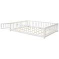 thumbnail image 5 of Full Floor Bed Frame for Kids Toddlers, Wood Low Floor Full Size Bed Frame with Fence Guardrail and Door,Floor Platform Bed for Living Room, Full Bed for Boys Girls, No Box Spring Needed, White, 5 of 7