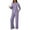 Purple, variant on Two Pack Pajama Sets for Women,Long Sleeve Top With Jogger Pants Lounge Set Sleepwear with Pockets