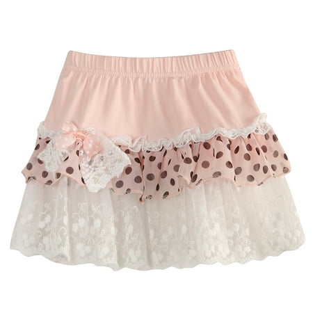 Richie House - Richie House Girls' Multi-Layered Skirt with Lace, Bow ...