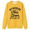 thumbnail image 4 of Arlun My Weekend Is All Booked Sweatshirts For Women Book Lover Gift Long Sleeve Crewneck Casual Hoodless Tops Loose Fit Comfort Lightweight Pullovers Yellow XL, 4 of 4