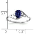 thumbnail image 2 of 14K White Gold 6X4mm Oval Sapphire Aa Diamond Ring (Size 6) Made In United States y2149s/aa, 2 of 5