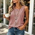 thumbnail image 2 of Tsesme Polka Dot Tank Tops for Women, Sleeveless Crew Neck Shirts, Loose Side Split Summer Vacation Casual Tees L, 2 of 9