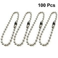 thumbnail image 3 of 100pcs Long Bead Connector Clasp Ball Chain Keychain Tag Key Rings Adjustable Antiqued Metal Bead Steel Chain(Silver/2.4x150mm), 3 of 8