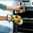 thumbnail image 2 of Sunflowers with Butterflies Kitchen Oven Mitt and Pot Holder Sets 2 Pcs for Baking, Cooking and Grilling, Heat Resistant Up To 392 °F, 2 of 7