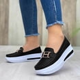 thumbnail image 2 of Rokment Platform Chunky Slip on Loafers Walking Shoes for Women 2026 Spring Fall Vintage Casual Color Block Leather Height Increasing Nursing Non Slip Work Fashion Sneakers Black Size 6.5, 2 of 4