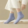 thumbnail image 2 of Women's 3-Pack Non-Slip Plush Fuzzy Ankle Socks with Grips and Soft Cozy Texture - Multicolored-3, 2 of 7
