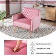 thumbnail image 4 of TTGIEET Modern Velvet Accent Chair Set of 2, Upholstered Tufted Armchair with Golden Metal Legs Single Sofa Reading Club Chair for Living Room Office (Pink), 4 of 7