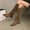 Café, variante sur Aqestyerly Bottes pour Femmes Chaussures d'Hiver Bottes Cavalières Hautes à Lacets Franges d'Hiver Talon Bas Bottes Hautes