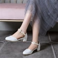 thumbnail image 5 of Celivon Kids Sandals Girl Mary Jane Dress Shoes Low Heels Flower High School Prom Shoes For Tween 10.5-11 Years, 5 of 8