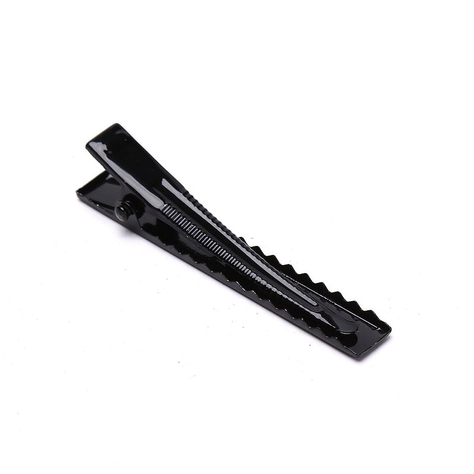 Racing Butterfly 100pcs Black Hairclips Single Prong Alligator Hairpin Blank Setting Hair Clips