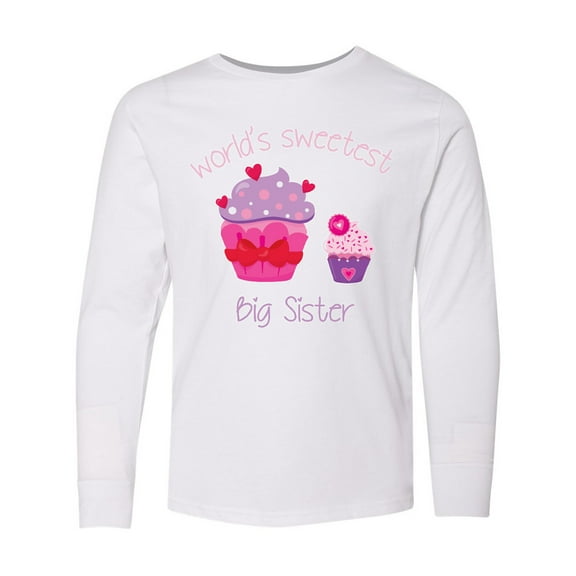 Inktastic World's Sweetest Big Sister Long Sleeve Youth T-Shirt
