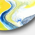 thumbnail image 3 of Designart 'Abstract Marble Composition In Blue and Yellow IV' Modern Circle Metal Wall Art 23x23 - Disc of 23, 3 of 5