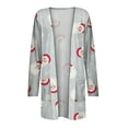 thumbnail image 5 of Womens Christmas Snowflake Cardigan，Women's Christmas Lightweight Cardigan Long Sleeve Open Front Kimono Cardigan with Pocket Xmas Tree Graphic Tops Outerwear, 5 of 6
