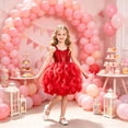 thumbnail image 2 of MEZZALL Girls Party Dress Sleeveless Tutu Dress Sparkly Sequin V Neck Bodice Ruffled Layered Tulle Skirt Princess Birthday Party Pageant Gown Trendy Dresses, 2 of 5